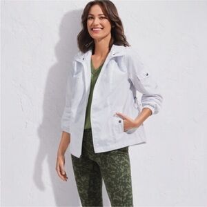 CAbi White Hooded Utility Jacket